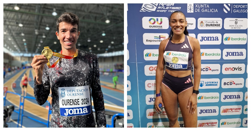 Adel Mechaal amb una de les medalles d'or. Foto RFEA i Jael Bestué després de les semifinals. Foto FCA