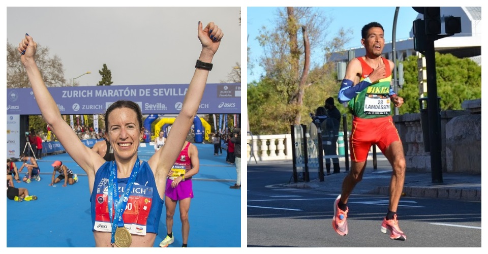 Meritxell Soler a la darrera marató de Sevilla i Ayad Lamdassem