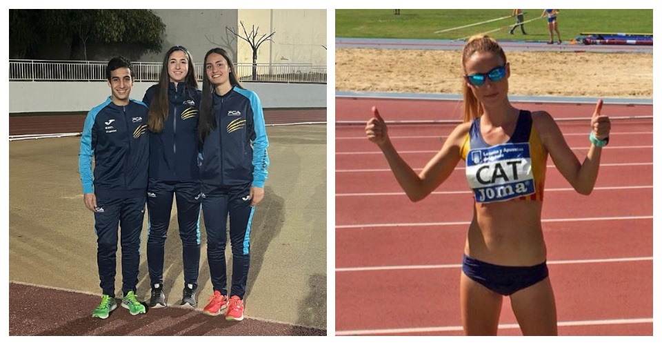 El grup integrant de l'UA Barberà a l'expedició catalana. Foto UA Barberà i Raquel Gonzàlez amb la selecció catalana. Foto FCA