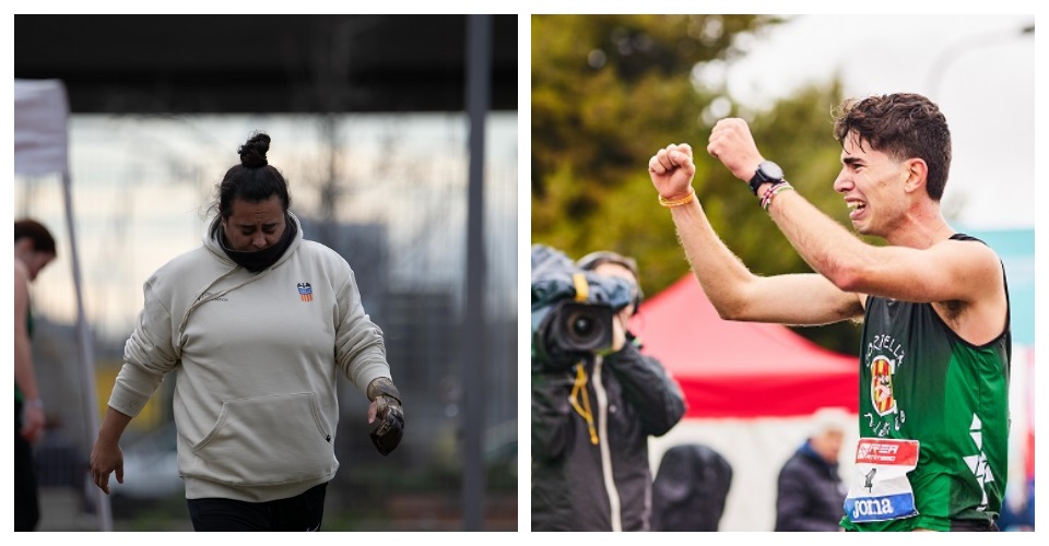 Laura Redondo a Santa Coloma. Foto de Fotos Martín i Paul McGrath a Saragossa. Foto Federació Aragonesa d'Atletisme