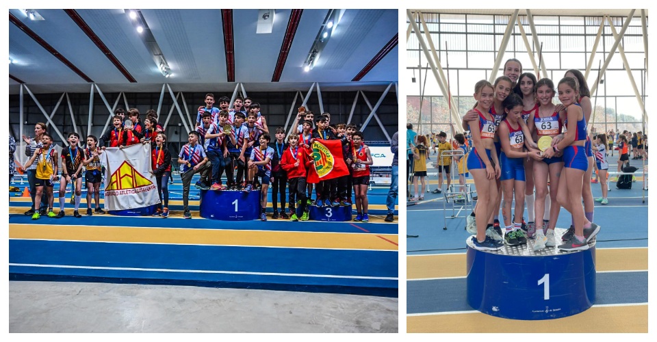 Podi sub 14 de clubs d'aquest curs. Foto FCA i Podi de promoció d'aquest curs. Foto FCA