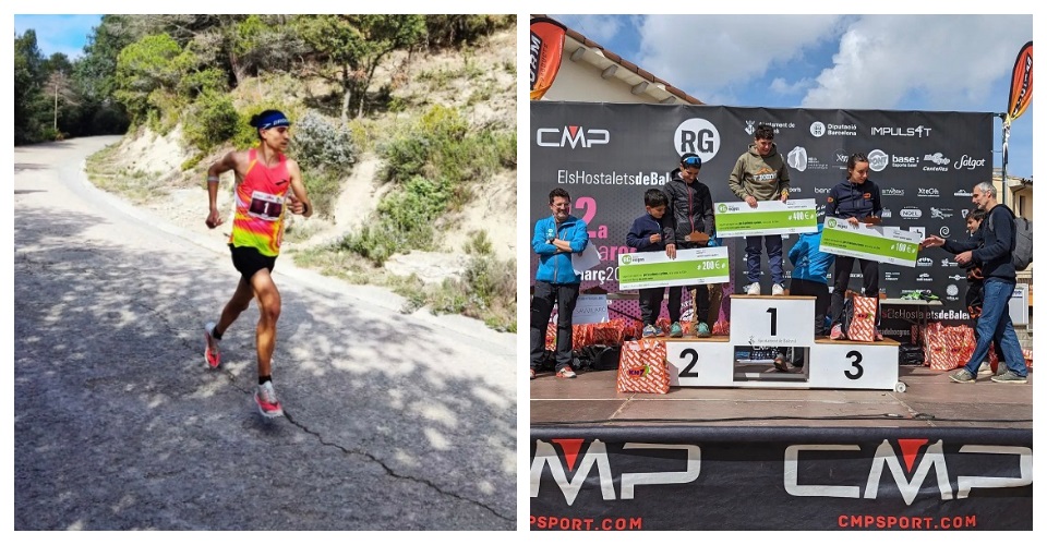 Miquel Corbera durant la cursa. Foto del Trail del Roc Gros i Podi absolut femení de les TRS 21K. Foto Trail del Roc Gros