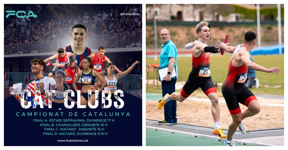 Cartell i El relleu 4x400 m de l'UAT. Foto Avancam