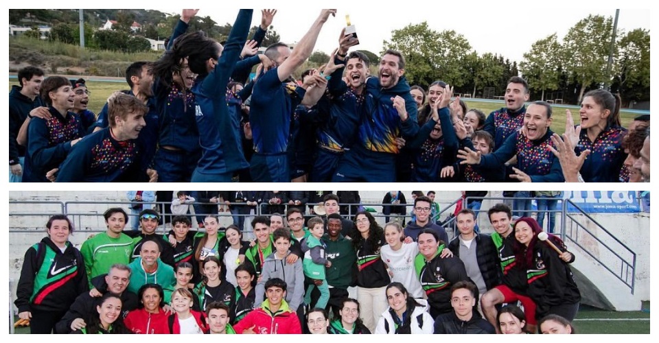 L'Andorra Atletisme celebrant la victòria final. Foto club i El CA Montornès després de la jornada a El Prat. Foto club
