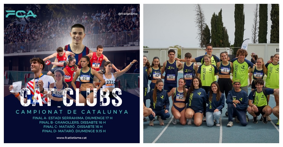 Cartell i Tot el grup del CA Sant Just. Foto Miquel Adell