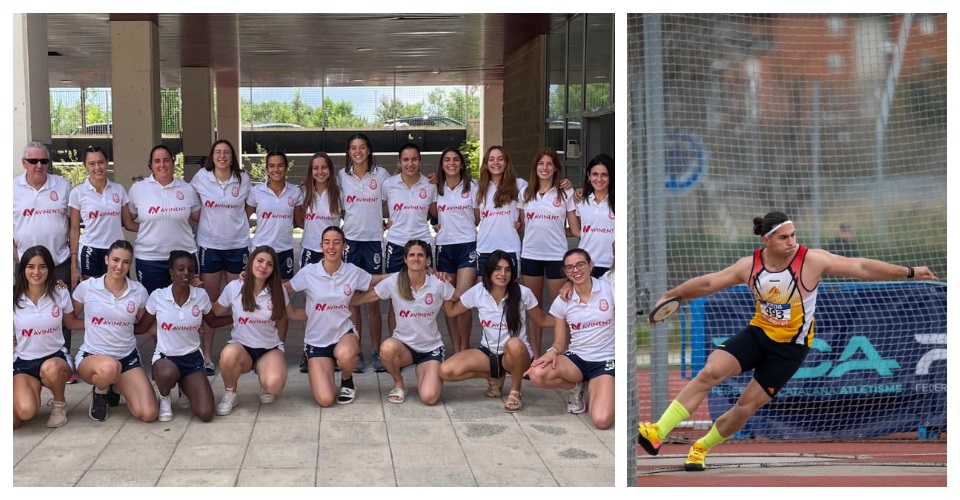 El CA Manresa femení la temporada passada. Foto club i Aaron Sola present a pes i disc. Fotos Martín