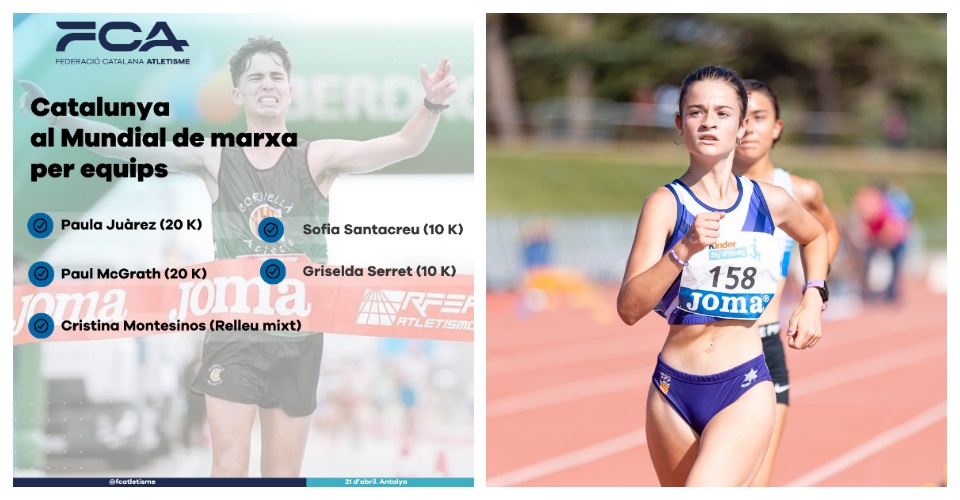 Catalunya al Mundial de marxa i Julia Suàrez serà protagonista a Santa Coloma