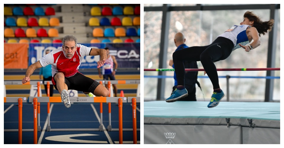 Un dels moments del darrer Campionat màster PC. Foto Raúl Gracia i Pat Vidal en el salt d'alçada. Foto Raúl Gràcia