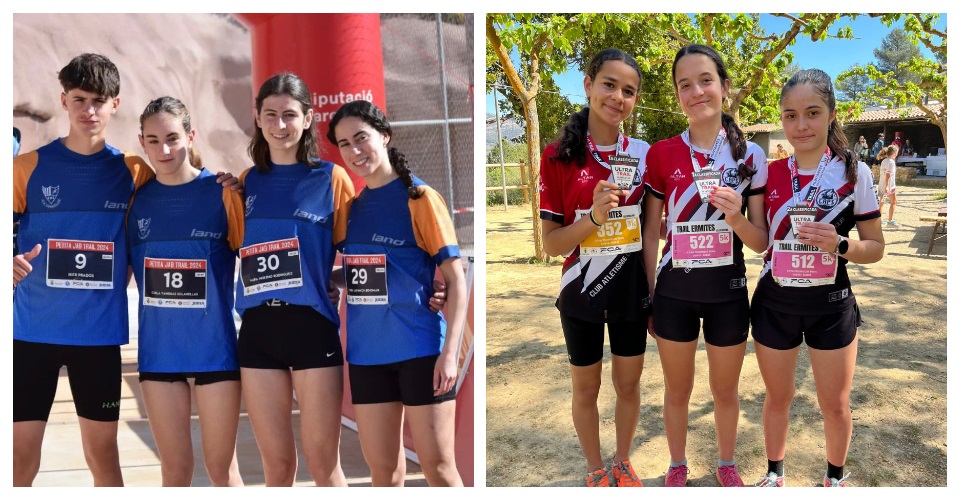 Atletes del CA Canovelles en el darrer trail de l'Espunyola. Foto Albert Codina i Les atletes del CA Pobla de Segur en circuits de trail. Foto club