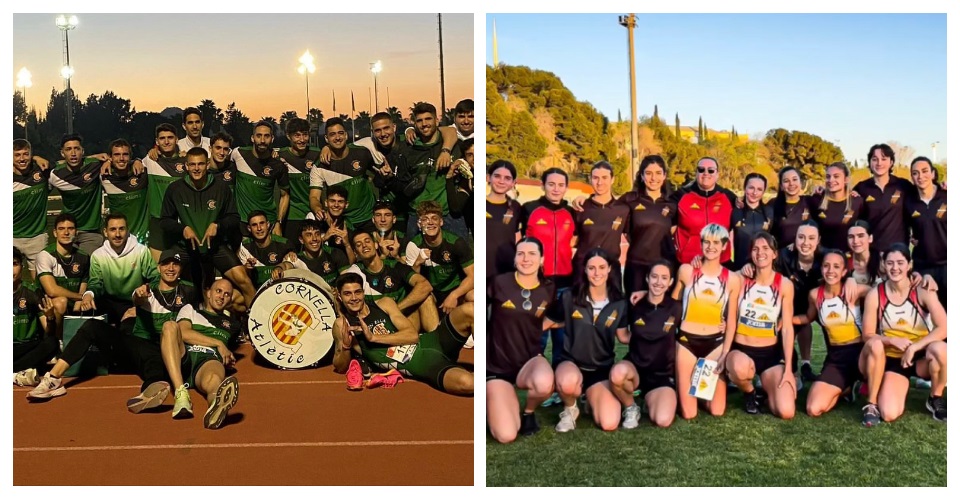 El Cornellà Atlètic a casa seva durant la primera jornada. Foto club i L'Agrupació Atlètica Catalunya femení a la 1a jornada. Foto club