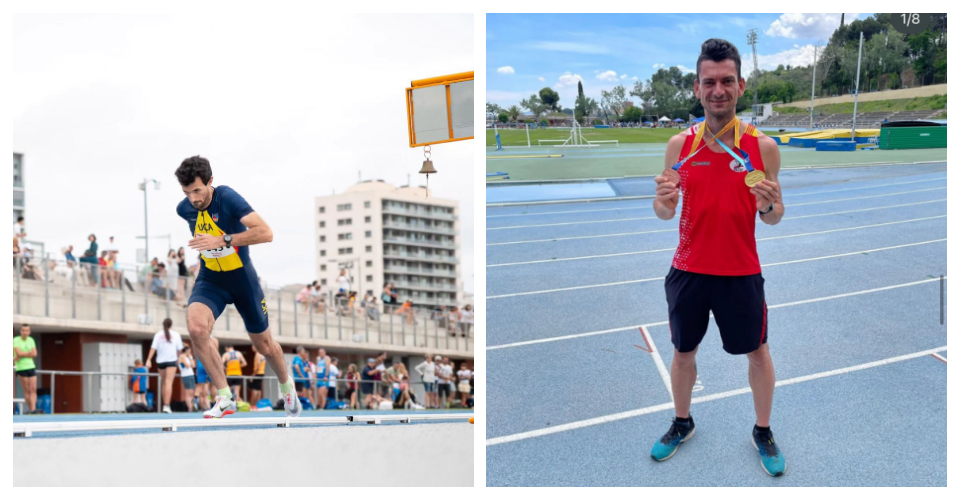 Fotos: Dani Garcia Bello a una prova de pista. Foto Avancam / Jose Luís Martín al Campionat català màster. Foto Instagram