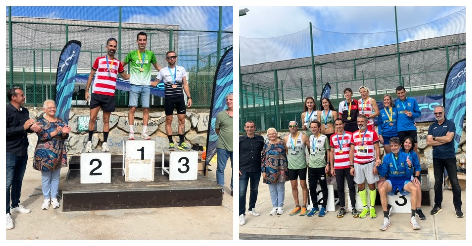 Podi M35 amb Carles Montllor com a guanyador + Podi dels relleus mixtos de cros. Fotos FCA