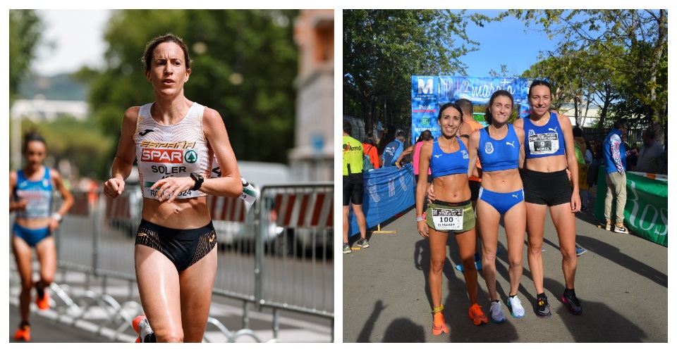 Meritxell Soler a l’Europeu de Roma. Foto FCA / El podi femení del curs anterior, amb Mireia Guarner com a guanyadora. Foto AA Xafatolls