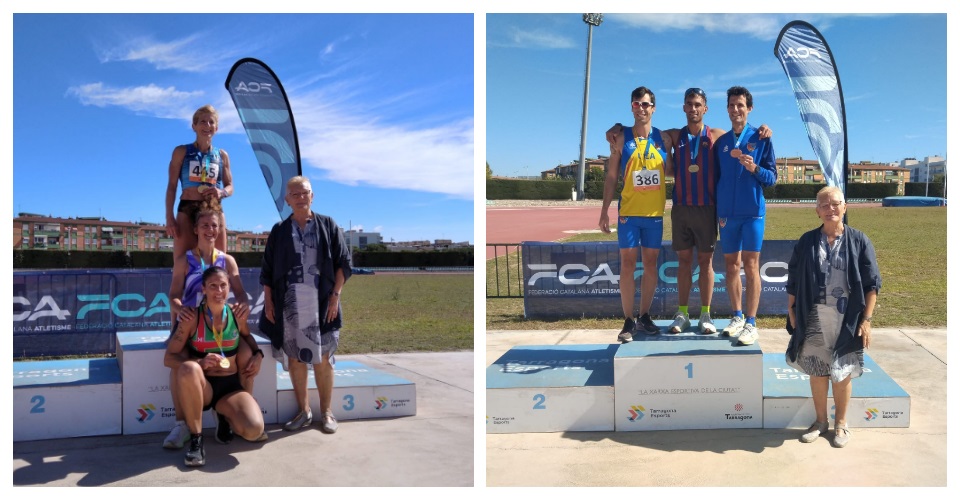 Maria Rosa Escribano, Gemma Solé i Sandra Cortés al podi. Foto FCA / El podi M35, amb Díez, Doz i Garcia. Foto FCA