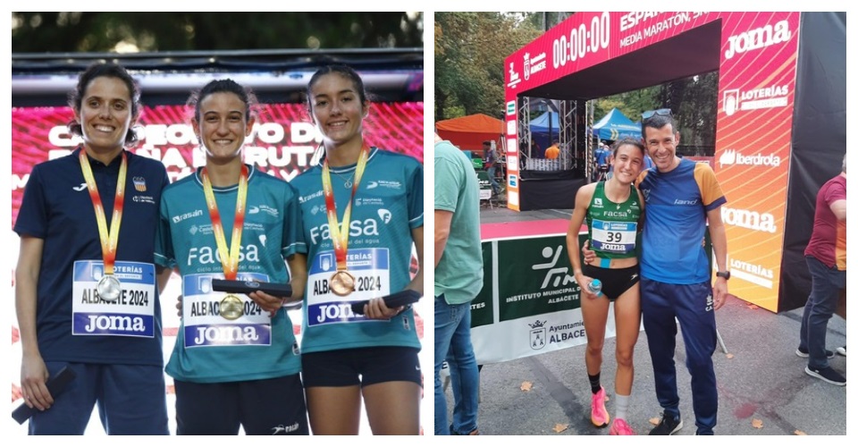 Podi milla absoluta. Foto Miguélez/RFEA. Marta Mitjans amb Alfonso Guillén. Foto FCA