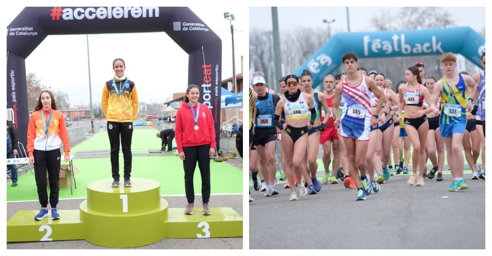 Podi sub 16 femení + una de les sortides del Campionat de marxa. Fotos Lleida UA