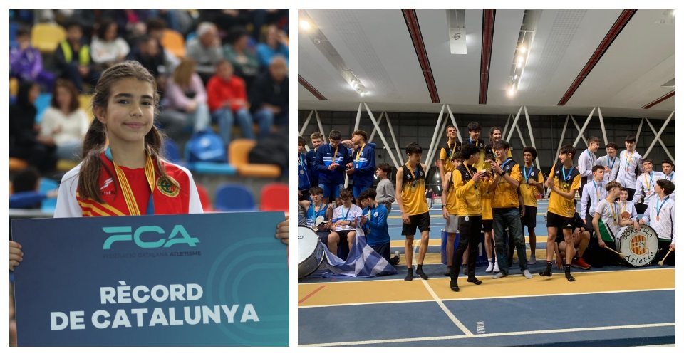 Leyre Burzuri amb l’RCAT sub 12. Foto Chiqui Martín i Podi masculí sub 16 clubs. Foto FCA